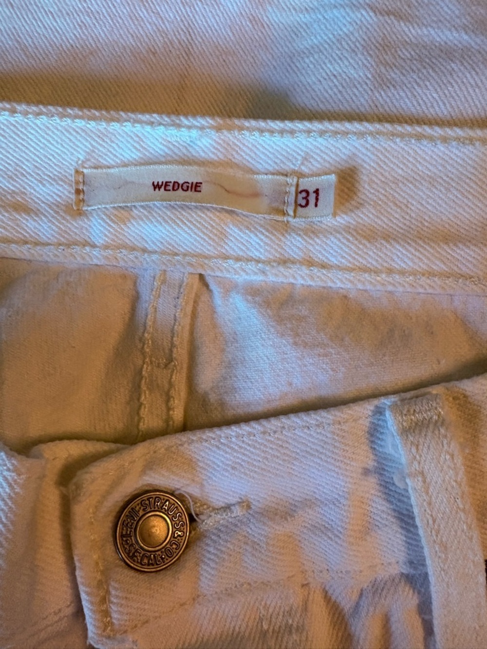 Levi's Wedgie High-Rise White Jeans